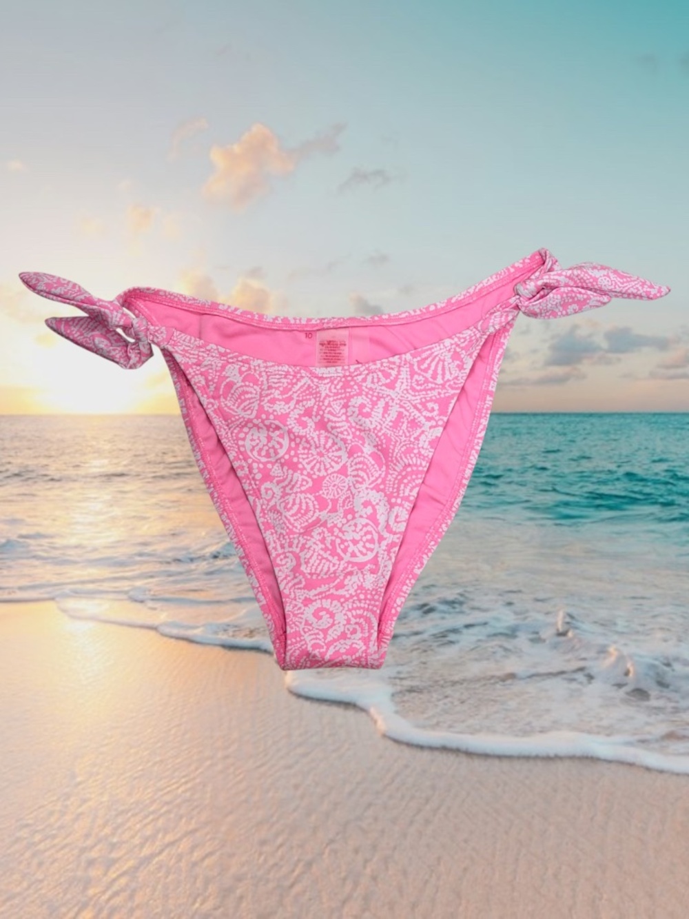 LILLY PULITZER String Tie Bikini Bottoms BEAUTIFUL Lilly Pink. 10. NWT